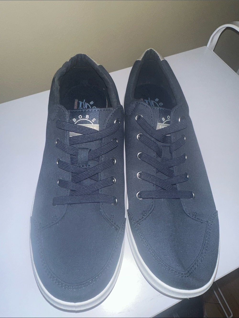 Bobs by Skechers  Navy Canvas  slip on Sneakers